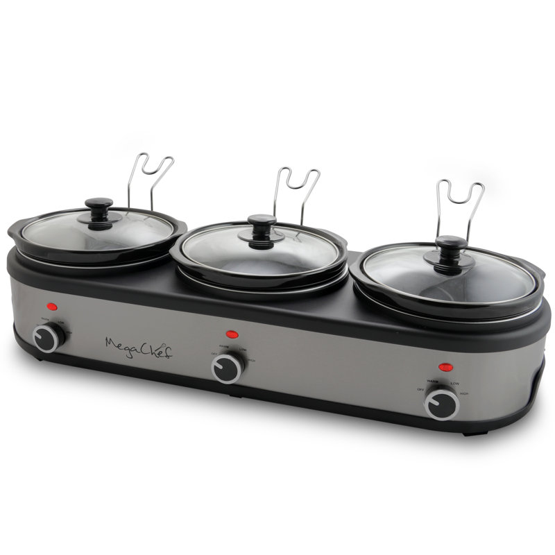 Mega Chef 2.5 Qt. Triple Slow Cooker and Buffet Server & Reviews Wayfair